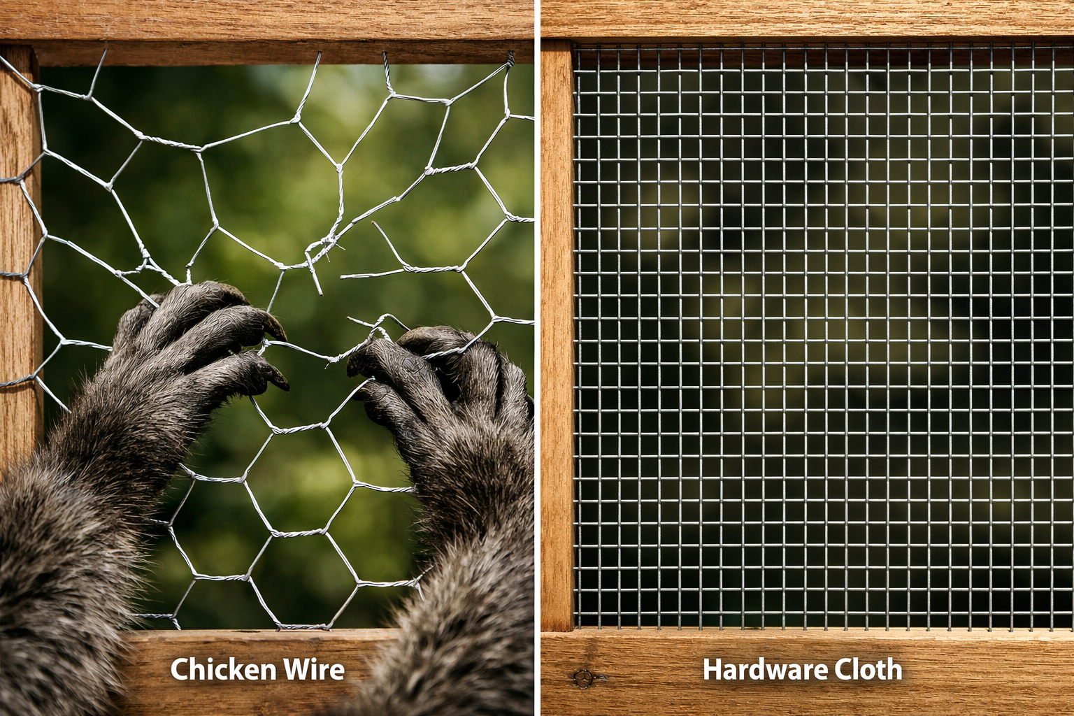 Hardware Cloth vs Chicken Wire for Raccoon Protection