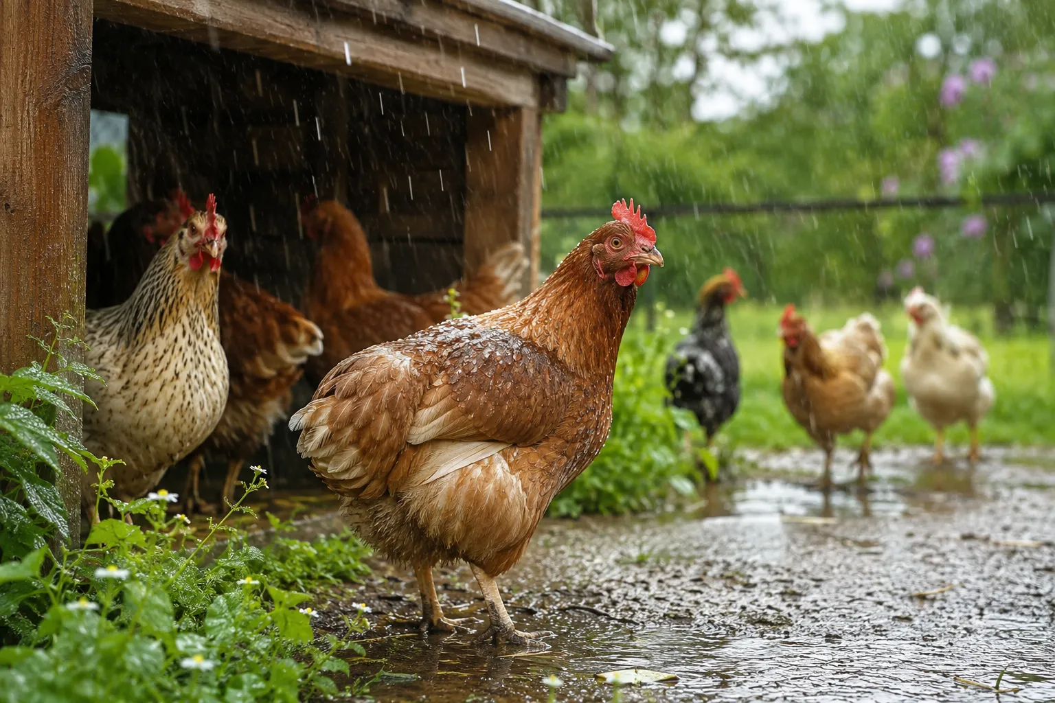 What Do Chickens Do in the Rain?