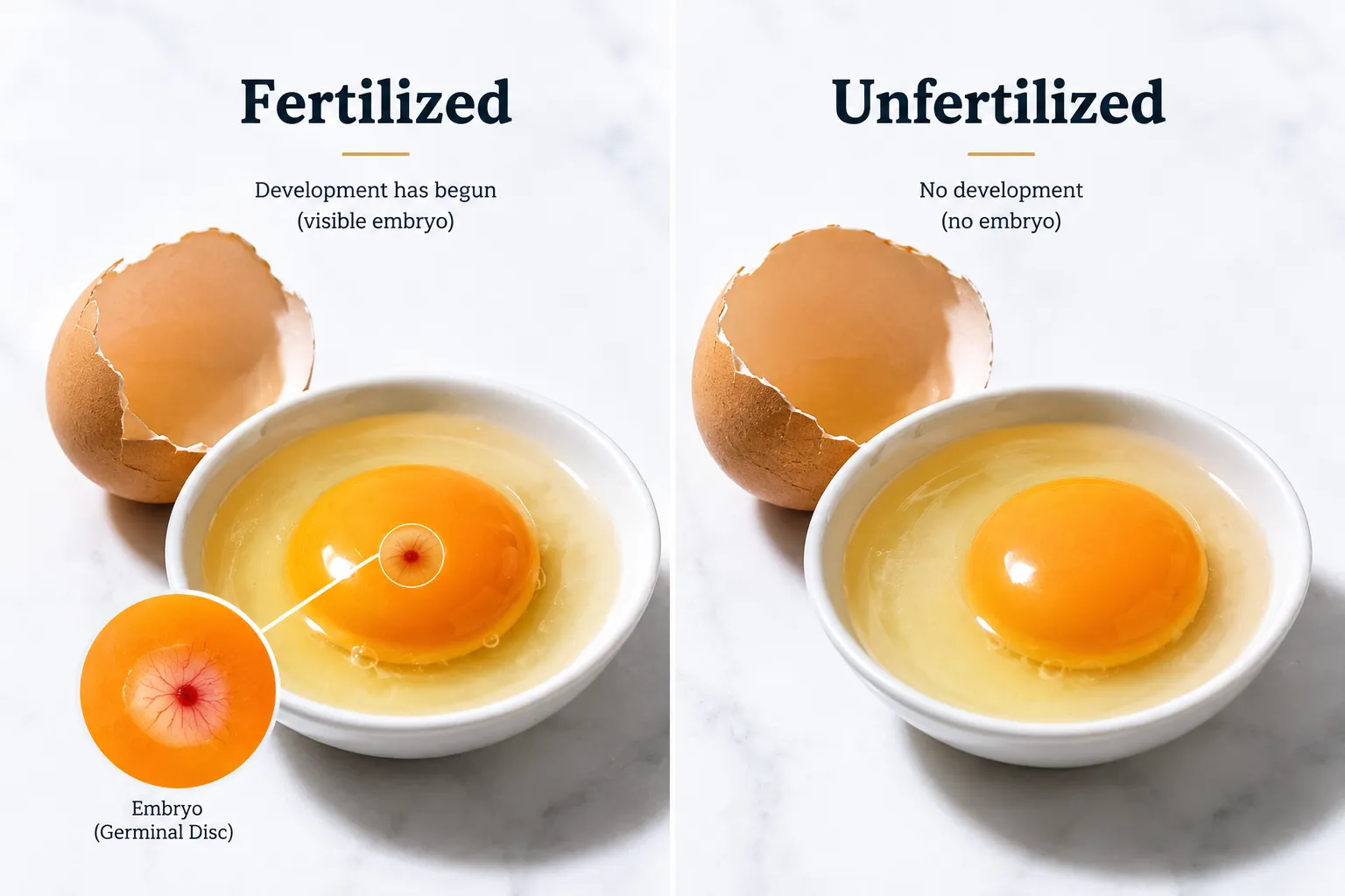 What Is the Difference Between Fertilized and Unfertilized Chicken Eggs?